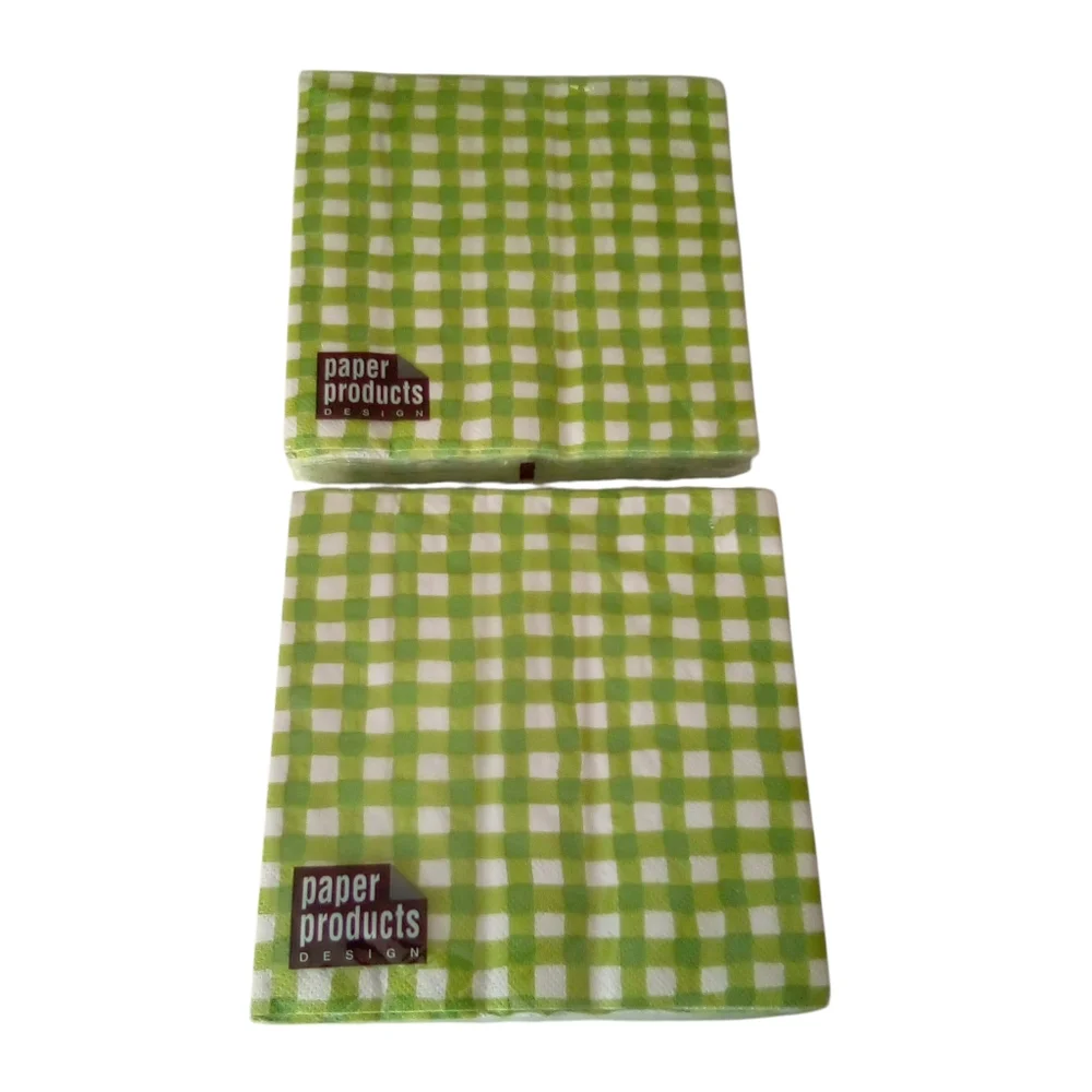 Paper Products Design Two Pack Simply Amanda Triple-Ply Napkins Checkered Design